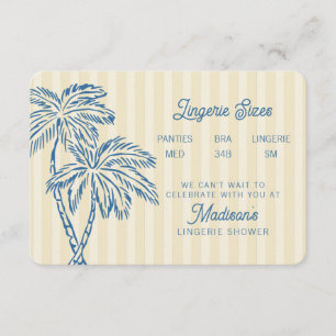 Carte D'accompagnement Palm Springs jaune Pastel Beach Lingerie Insertion