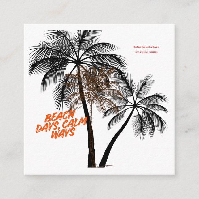 Carte D'accompagnement Palm Tree Motivation Art – Fully Customizable (Devant)