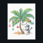 Carte D'accompagnement Palm vintage Snowman Tropical Christmas Deck<br><div class="desc">Palmier vintage Snowman Tropical Christmas Deck Les Palmiers</div>