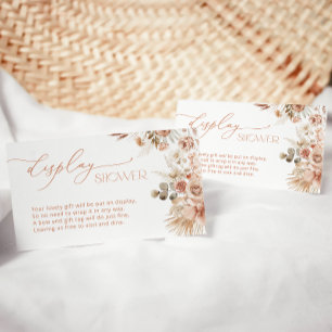 Carte D'accompagnement Pampas Baby shower en laiton Boho avec douche