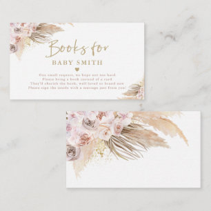 Carte D'accompagnement Pampas Grass Baby shower Bohème Apporter Un Livre