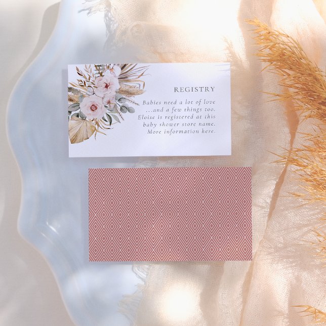 Carte D'accompagnement Pampas Grass Boho Bohemian Desert Girl Baby shower (Créateur téléchargé)