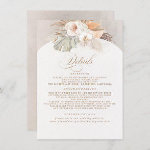 Carte D'accompagnement Pampas Grass Elegant Soft Pastel Détails Mariage