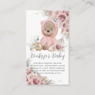 Carte D'accompagnement Pampas Grass Floral Teddy Bear Livres pour bébé