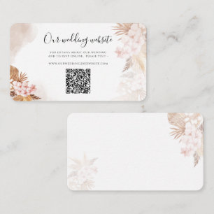 Carte D'accompagnement Pampas Grass QR Code Terracotta Site Mariage