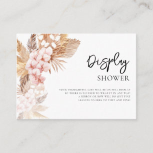 Carte D'accompagnement Pampas Grass rose Floral Bridal Affichage douche