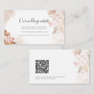 Carte D'accompagnement Pampas Grass Terracotta QR Code Site Mariage