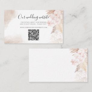 Carte D'accompagnement Pampas Grass Terracotta QR Code Site Mariage
