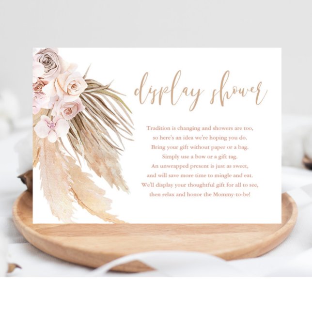 Carte D'accompagnement Pampas herbe boho bohème présentoir inserts douche (Créateur téléchargé)