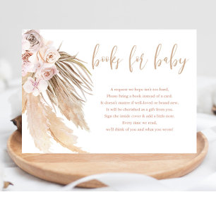 Carte D'accompagnement Pampas herbe boho livre bohème pour baby shower