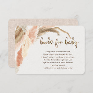 Carte D'accompagnement Pampas herbe boho livre bohème pour baby shower