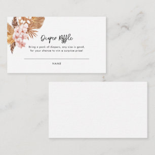 Carte D'accompagnement Pampas Rose Floral Baby shower Grass Déchets Raffi