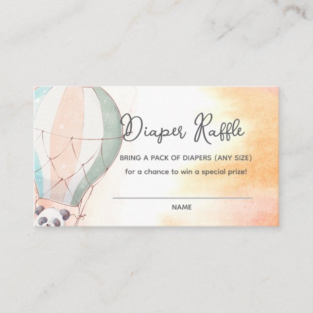 Carte D'accompagnement Panda Adventure Awaits Diaper Raffle (Devant)