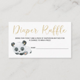 Carte D'accompagnement Panda Diaper Raffle Card Billets pour Baby shower
