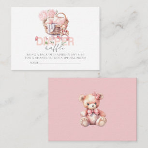 Carte D'accompagnement Panier bébé Baby shower floral tombole de couche