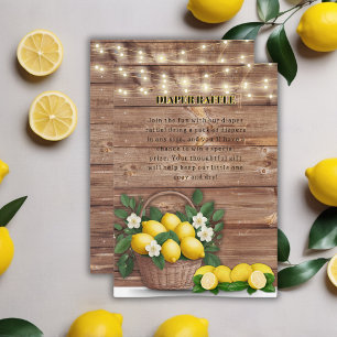 Carte D'accompagnement Panier de citron rustique Baby shower moderne