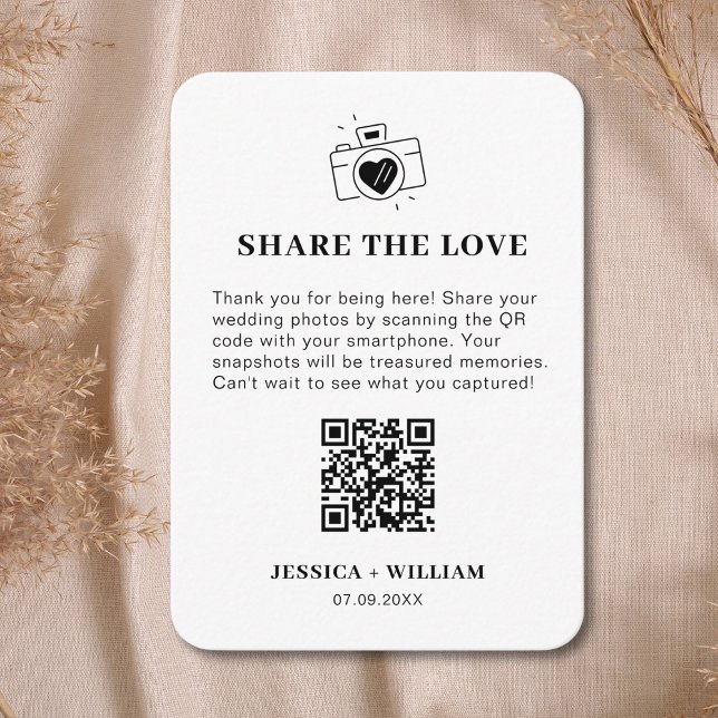 Carte D'accompagnement Panneau de code QR Minimal Share the Love (Créateur téléchargé)