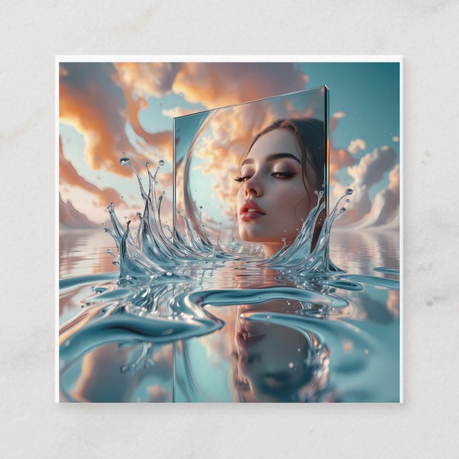 Carte D'accompagnement panneau de miroirs flottants s'élève d'une mer cal (Devant)