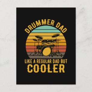 Carte D'accompagnement Papa batteur comme un papa normal mais plus cool
