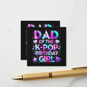 Carte D'accompagnement Papa de la musique coréenne d'anniversaire K-Pop