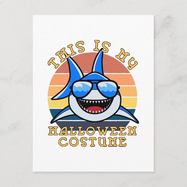 Carte D'accompagnement Papa Requin Soleil Couchant Drôle Épouvantable (Devant)