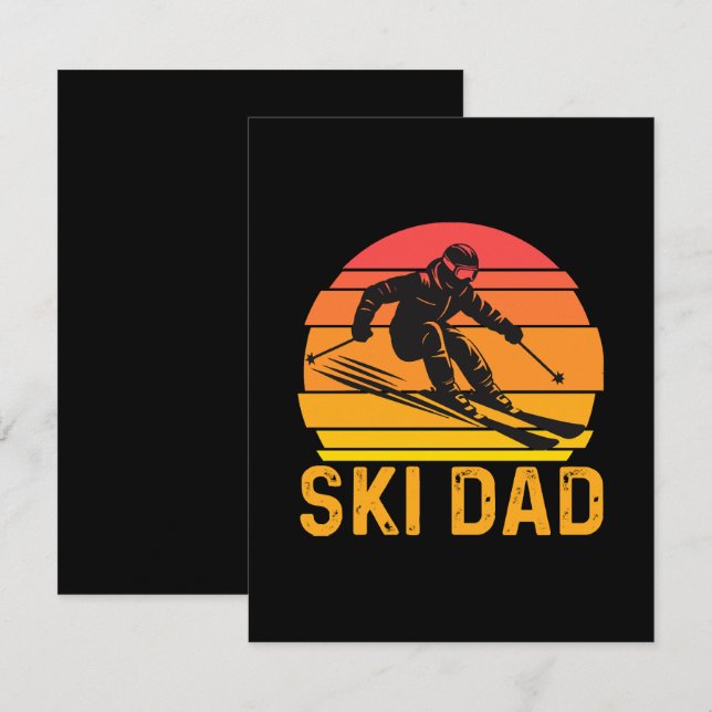 Carte D'accompagnement papa ski (Devant / Derrière)