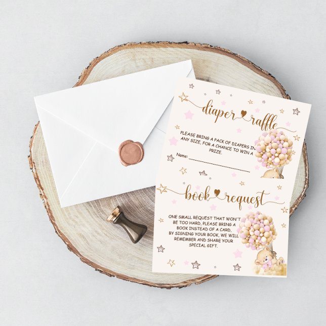 Carte D'accompagnement Papier Raffle Livres Demander Fille Douche Ours Ro (Créateur téléchargé)