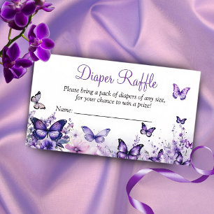Carte D'accompagnement Papillon Baby shower de frai violet fleuri