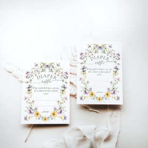 Carte D'accompagnement Papillon Baby shower Fleur sauvage Déchets Raffle