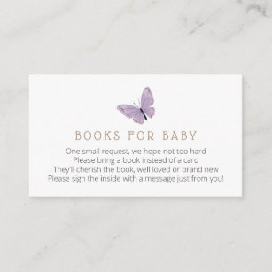 Carte D'accompagnement Papillon Baisers Livres pour Baby Encape Card