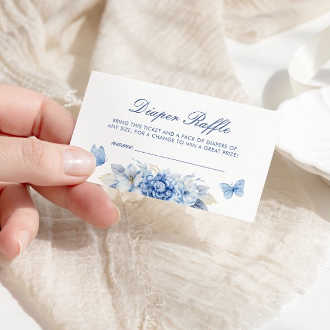 Carte D'accompagnement Papillon bleu Baby shower de chapelets (Créateur téléchargé)