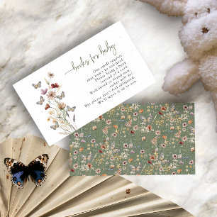 Carte D'accompagnement Papillon Dusty Livres verts pour bébé