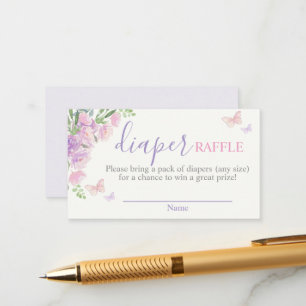 Carte D'accompagnement Papillon lilas Papier rose