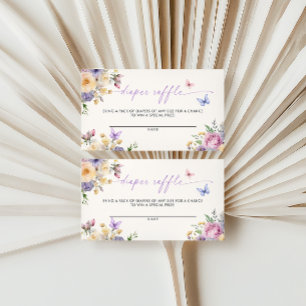Carte D'accompagnement Papillon Pastel Florals Baby shower Déchets Raffle