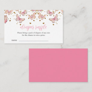 Carte D'accompagnement Papillon rose et or   Insertion de feuillets de co