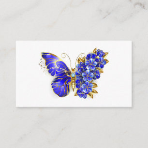 Carte D'accompagnement Papillon saphir à fleurs