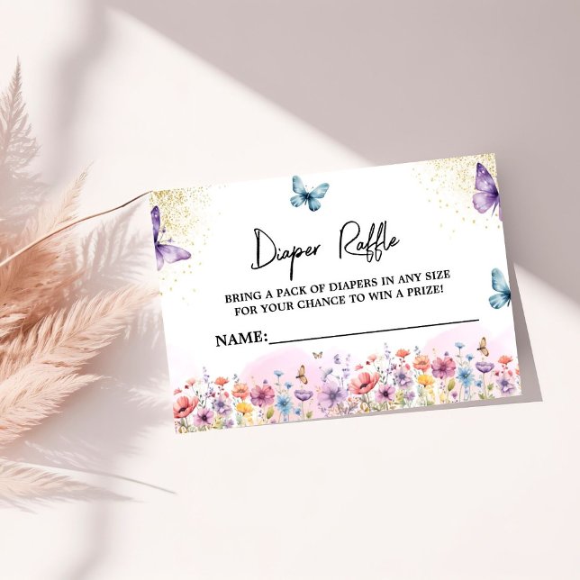 Carte D'accompagnement Papillon violet Baby shower Papillon  Déchets Raff (Créateur téléchargé)