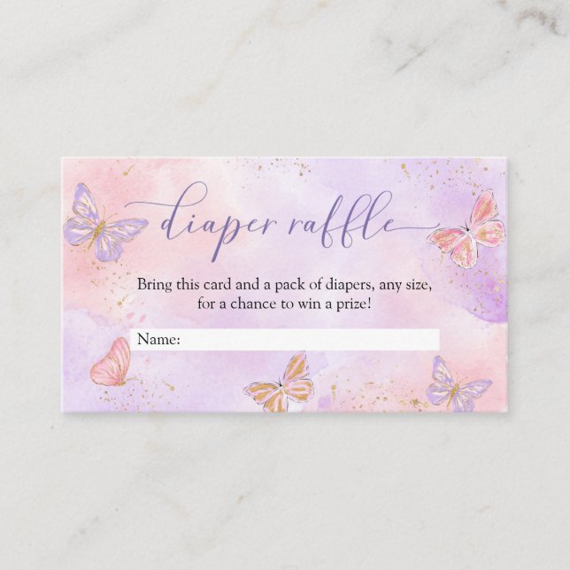 Carte D'accompagnement Papillons Baby shower Déchets Raffle (Devant)
