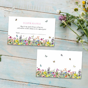 Carte D'accompagnement Papillons fleur sauvage Baby shower de trèfle