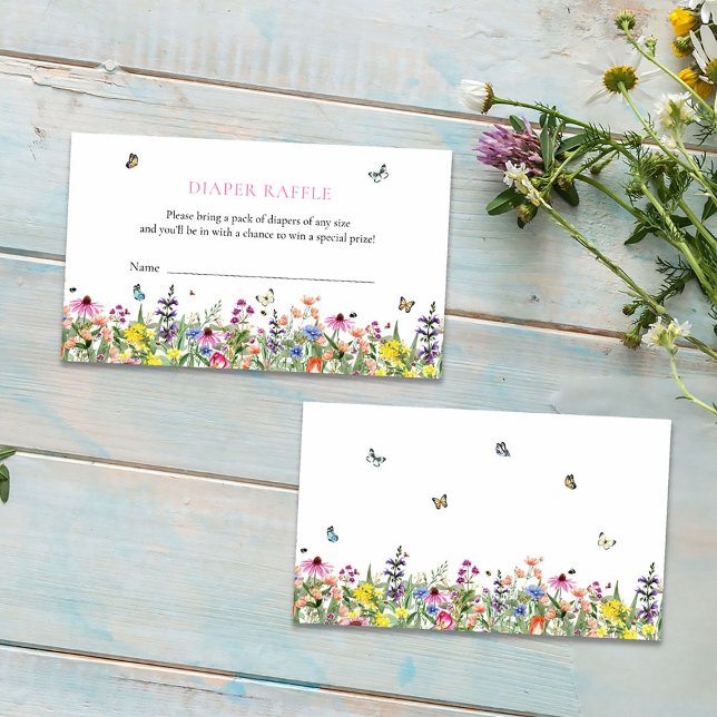 Carte D'accompagnement Papillons fleur sauvage Baby shower de trèfle (Créateur téléchargé)