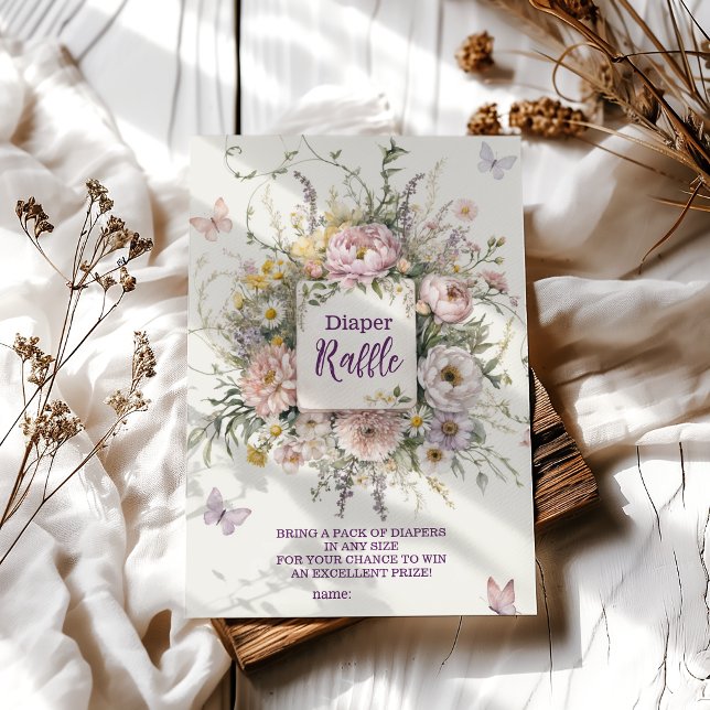 Carte D'accompagnement Papillons Fleurs sauvages Boho Diapper Raffer (Créateur téléchargé)