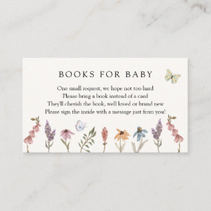 Carte D'accompagnement Papillons Flower Garden Livres pour Baby Request