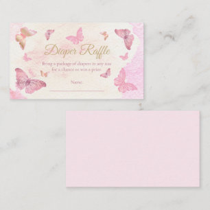 Carte D'accompagnement Papillons roses Baby shower Déchets Raffin