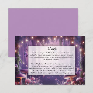 Carte D'accompagnement Papillons Violets et Cieux Étoilés de Mariage
