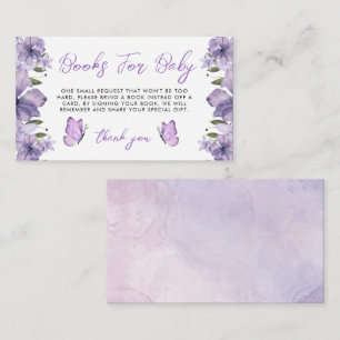 Carte D'accompagnement Papillons Violets Livres Pour Bébé