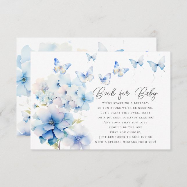 Carte D'accompagnement Papillons Whimsical Book for Baby Encape Card (Devant / Derrière)