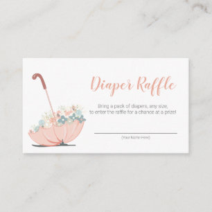 Carte D'accompagnement Parapluie avec Fleurs Fille Déchets Billet