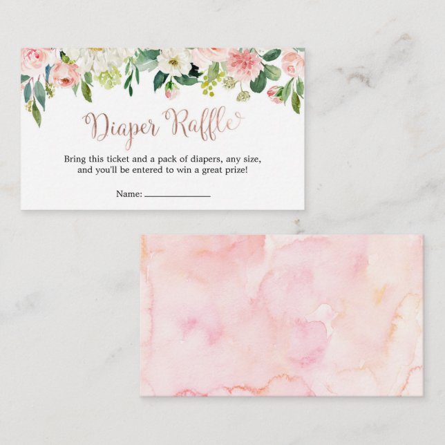 Carte D'accompagnement Parapluie rose Or Avril Douche Raffle (Devant / Derrière)