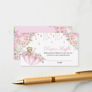 Carte D'accompagnement Parapluie Saupoudrer Bébé Teddy Ours Déchets Raffl