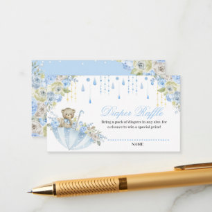 Carte D'accompagnement Parapluie Sprinkle bébé Teddy Bear Diaper Raffle